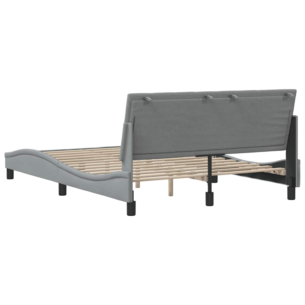 Bedframe zonder matras stof lichtgrijs 140x200 cm