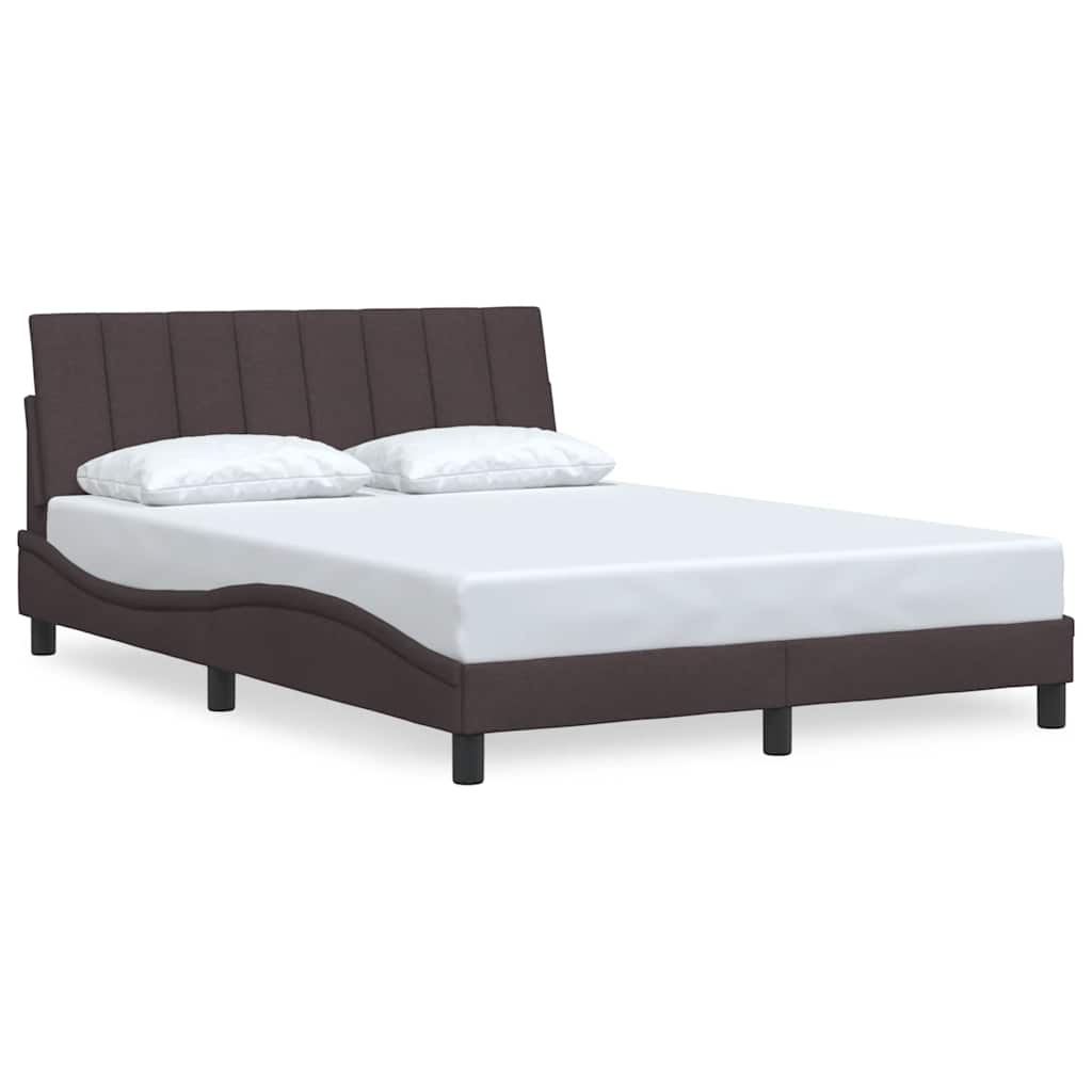 Bedframe zonder matras stof donkerbruin 140x200 cm