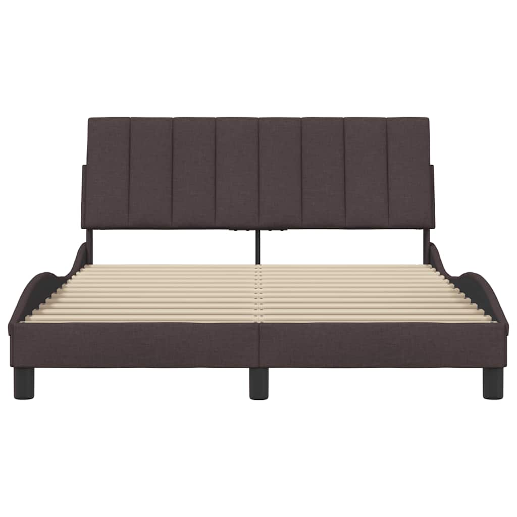 Bedframe zonder matras stof donkerbruin 140x200 cm