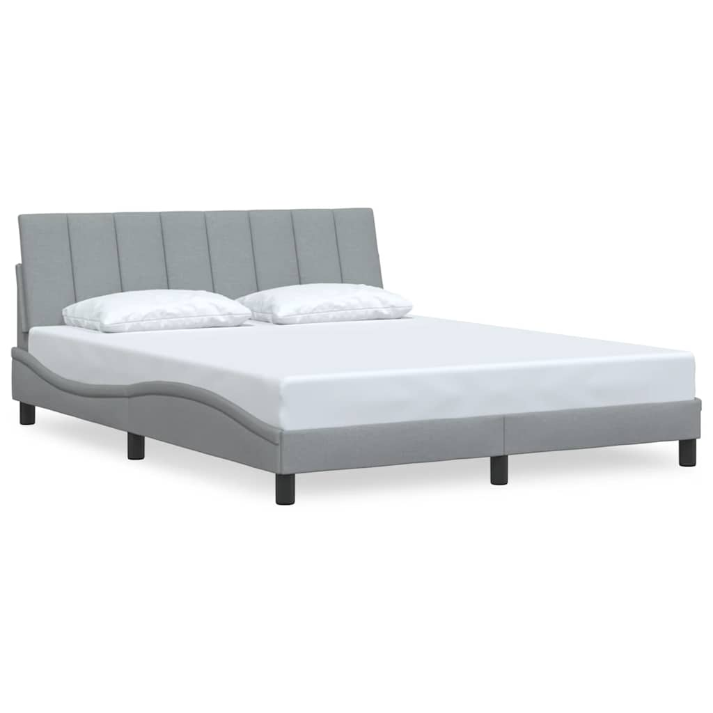 Bedframe zonder matras stof lichtgrijs 160x200 cm