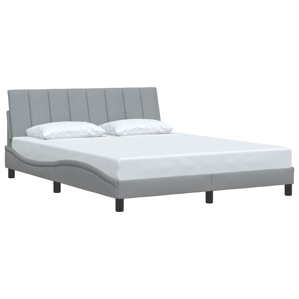 Bedframe zonder matras stof lichtgrijs 160x200 cm