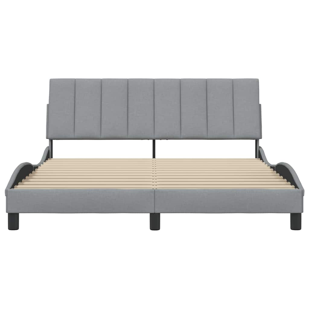 Bedframe zonder matras stof lichtgrijs 160x200 cm