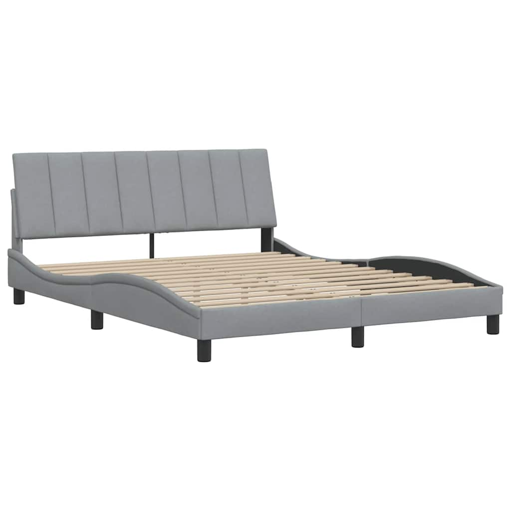 Bedframe zonder matras stof lichtgrijs 160x200 cm