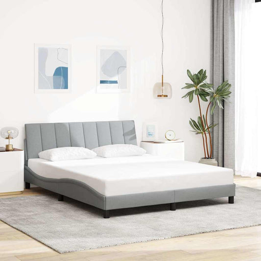 Bedframe zonder matras stof lichtgrijs 160x200 cm