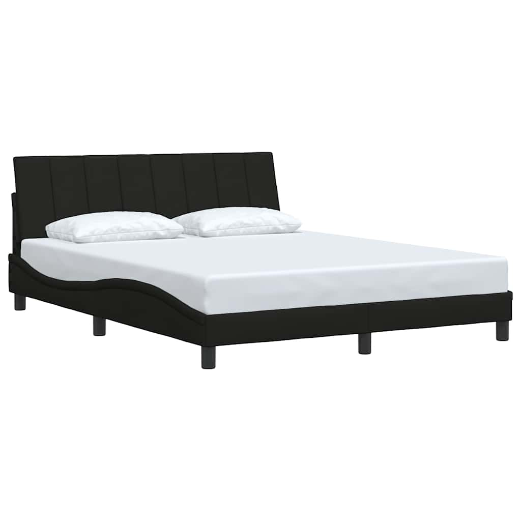 Bedframe zonder matras stof zwart 160x200 cm