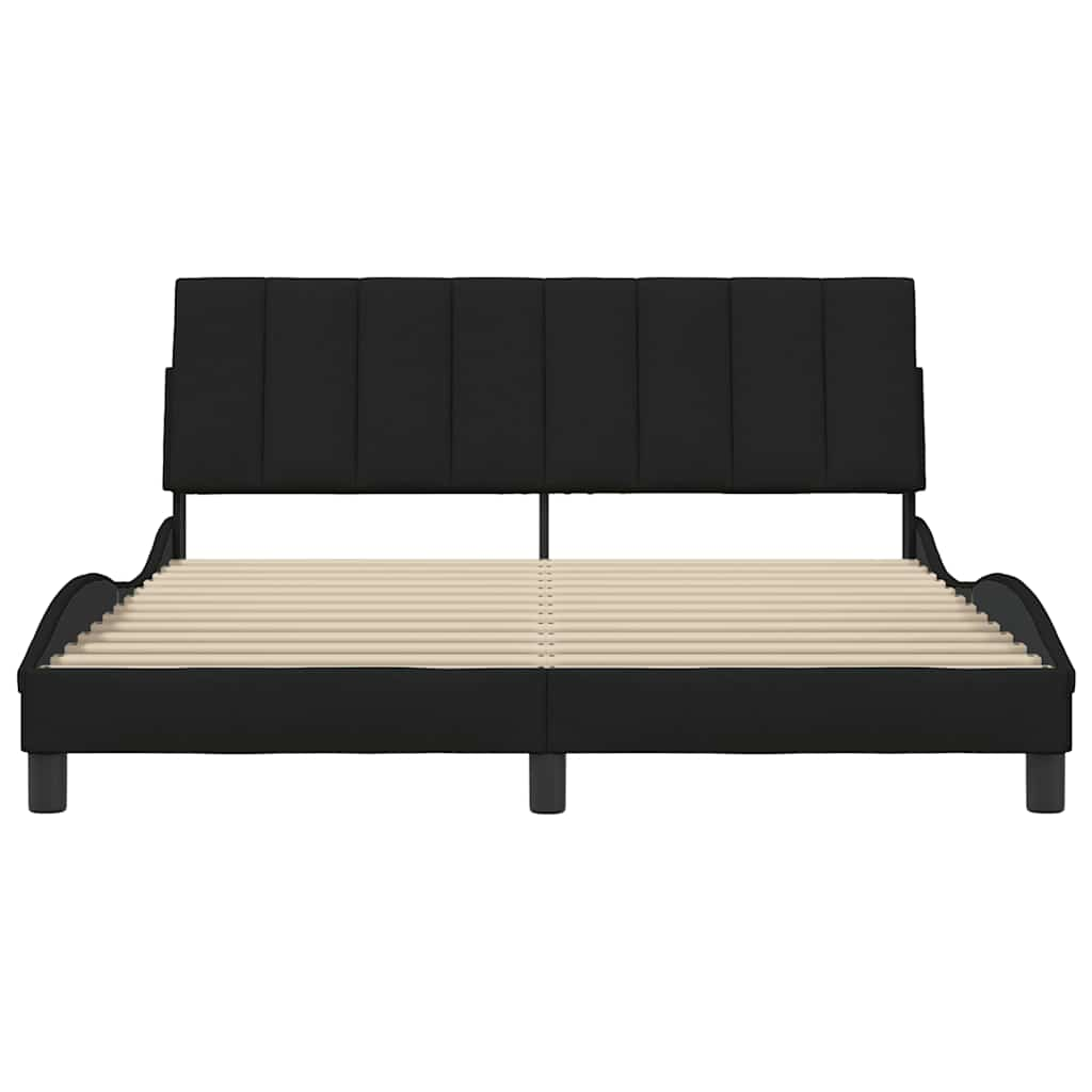 Bedframe zonder matras stof zwart 160x200 cm