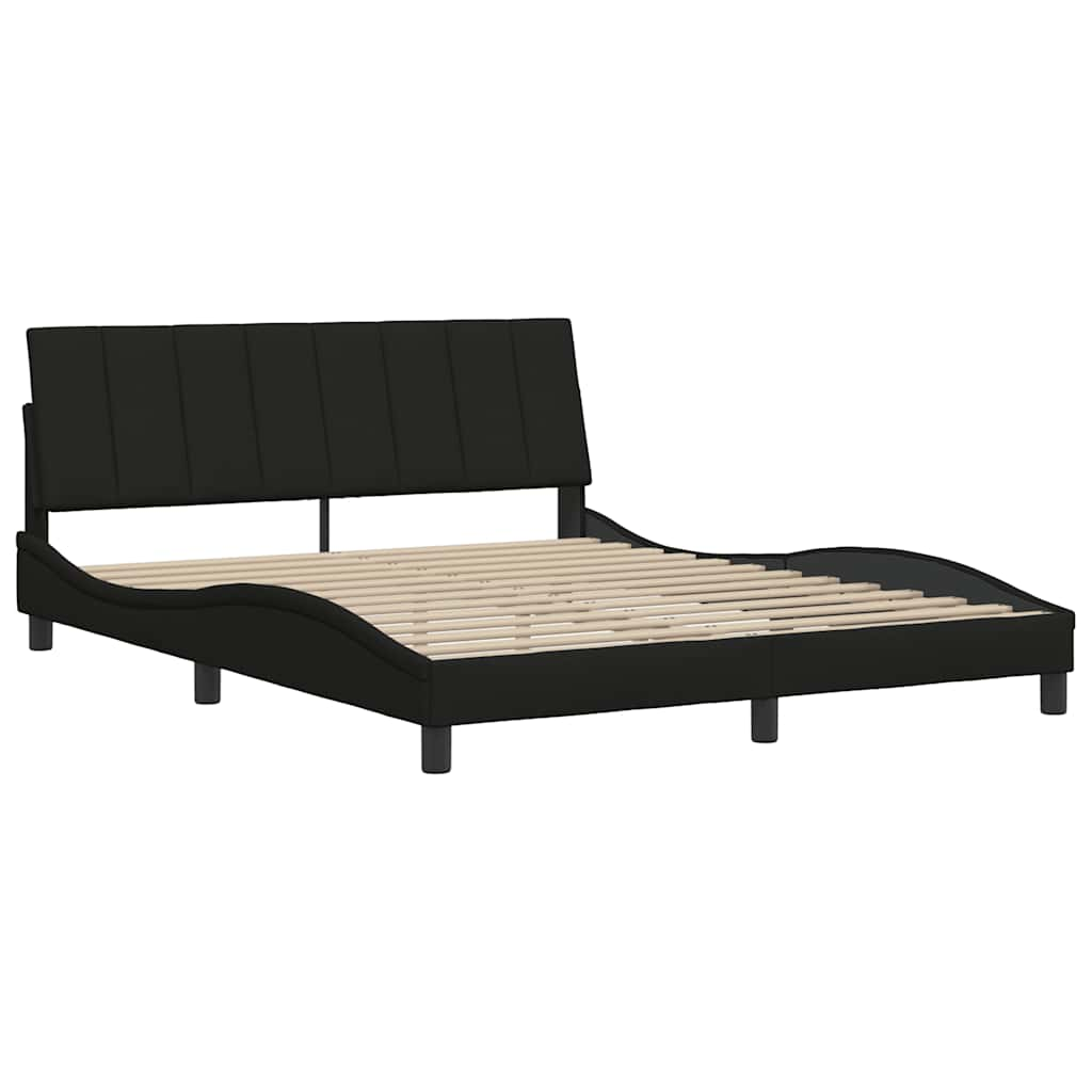 Bedframe zonder matras stof zwart 160x200 cm