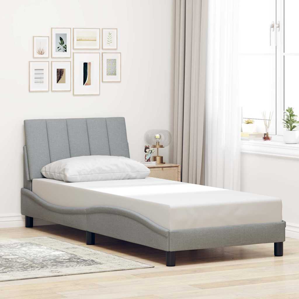 Bedframe zonder matras 80x200 cm stof lichtgrijs