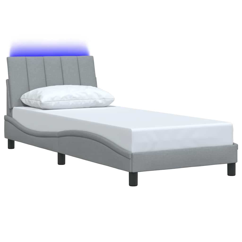 Bedframe zonder matras 80x200 cm stof lichtgrijs