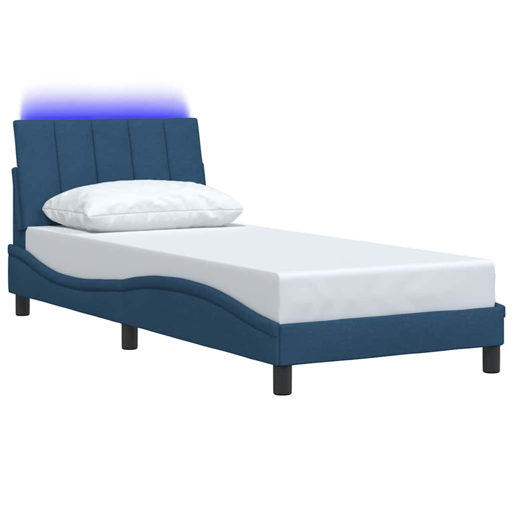 Bedframe zonder matras 80x200 cm stof blauw