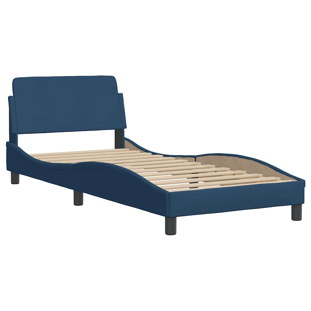 Bedframe zonder matras 80x200 cm stof blauw