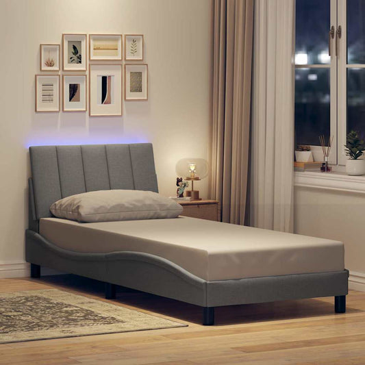 Bedframe zonder matras 90x190 cm stof lichtgrijs