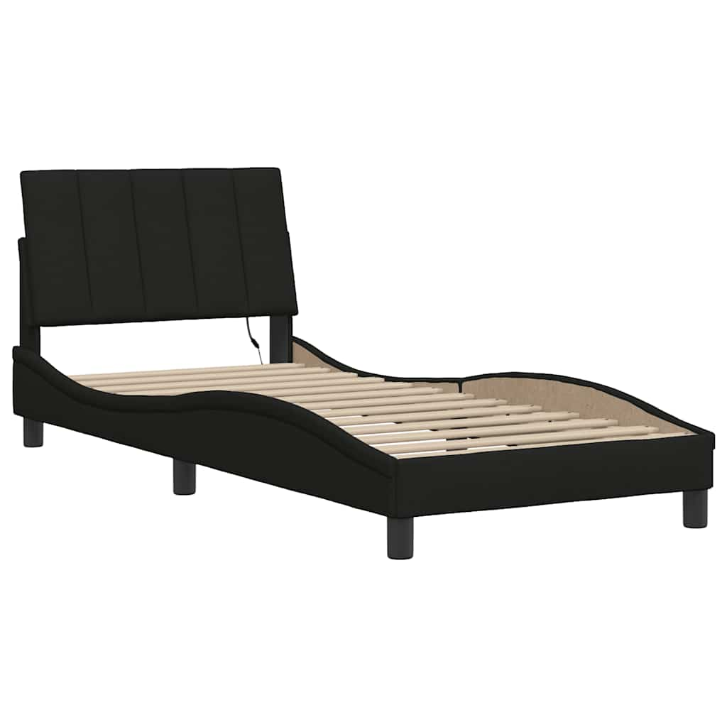 Bedframe zonder matras 90x190 cm stof zwart