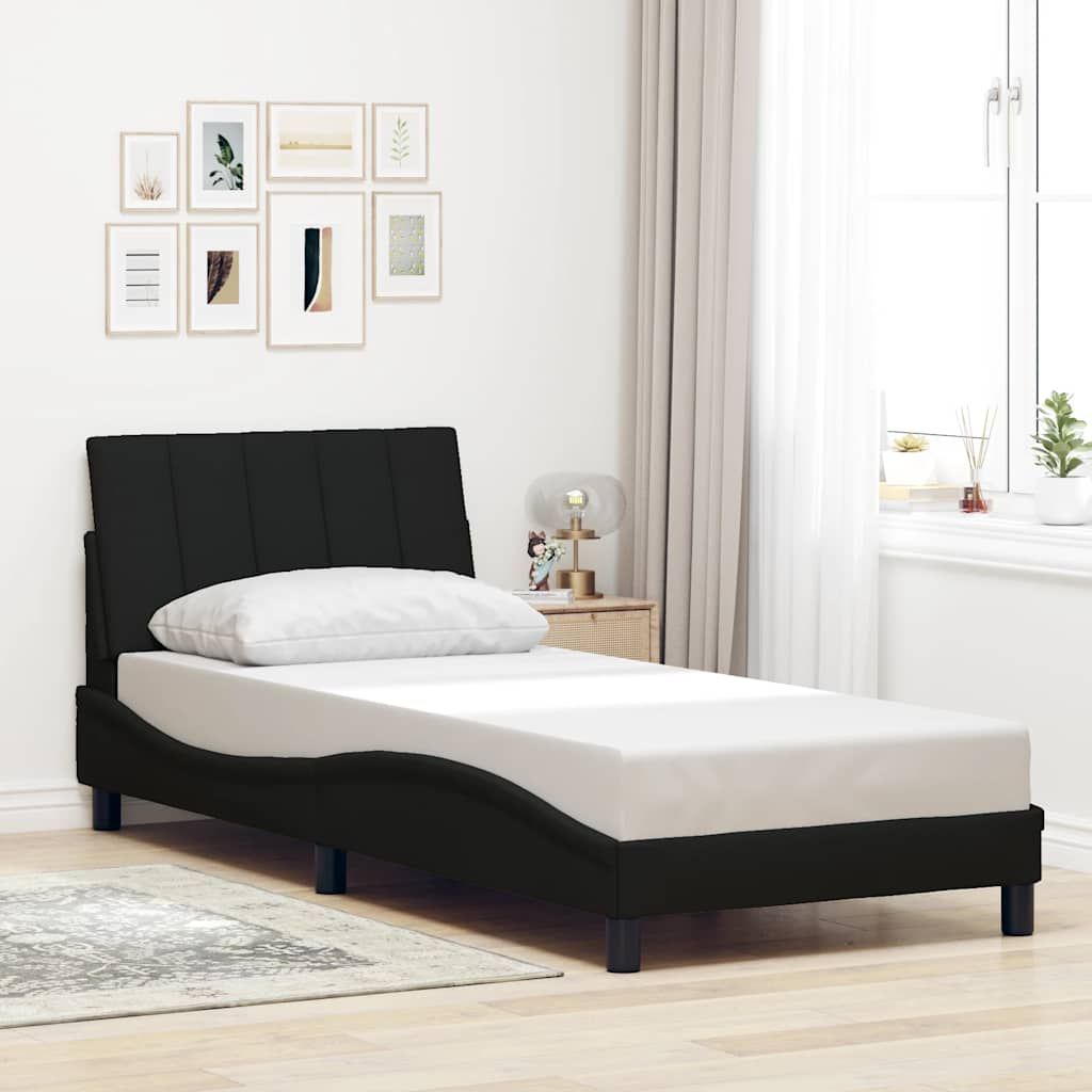 Bedframe zonder matras 90x190 cm stof zwart