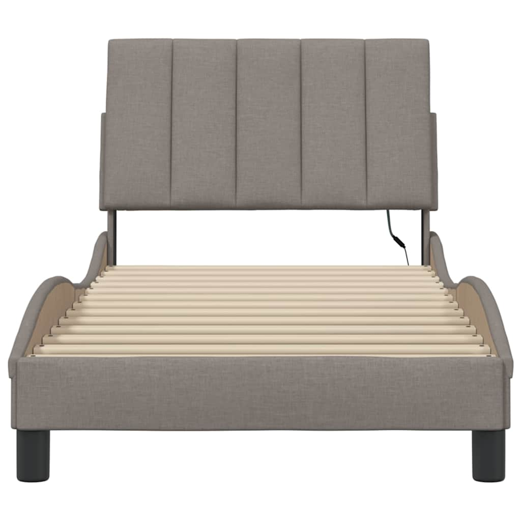 Bedframe zonder matras 90x190 cm stof taupe