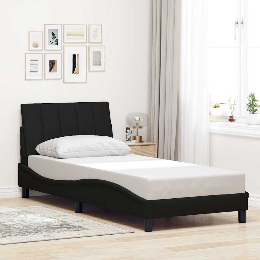 Bedframe zonder matras 90x200 cm stof zwart