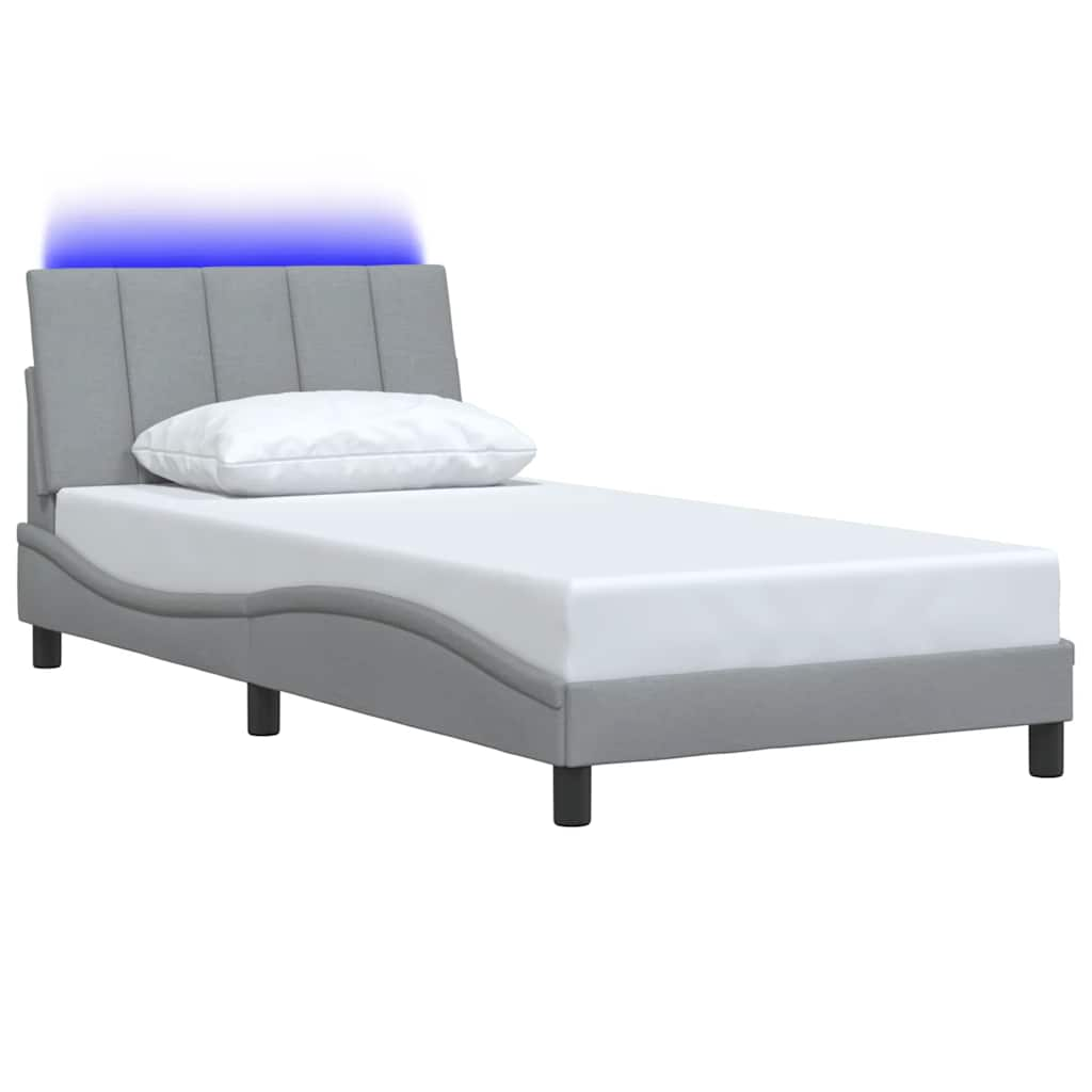 Bedframe zonder matras 100x200 cm stof lichtgrijs