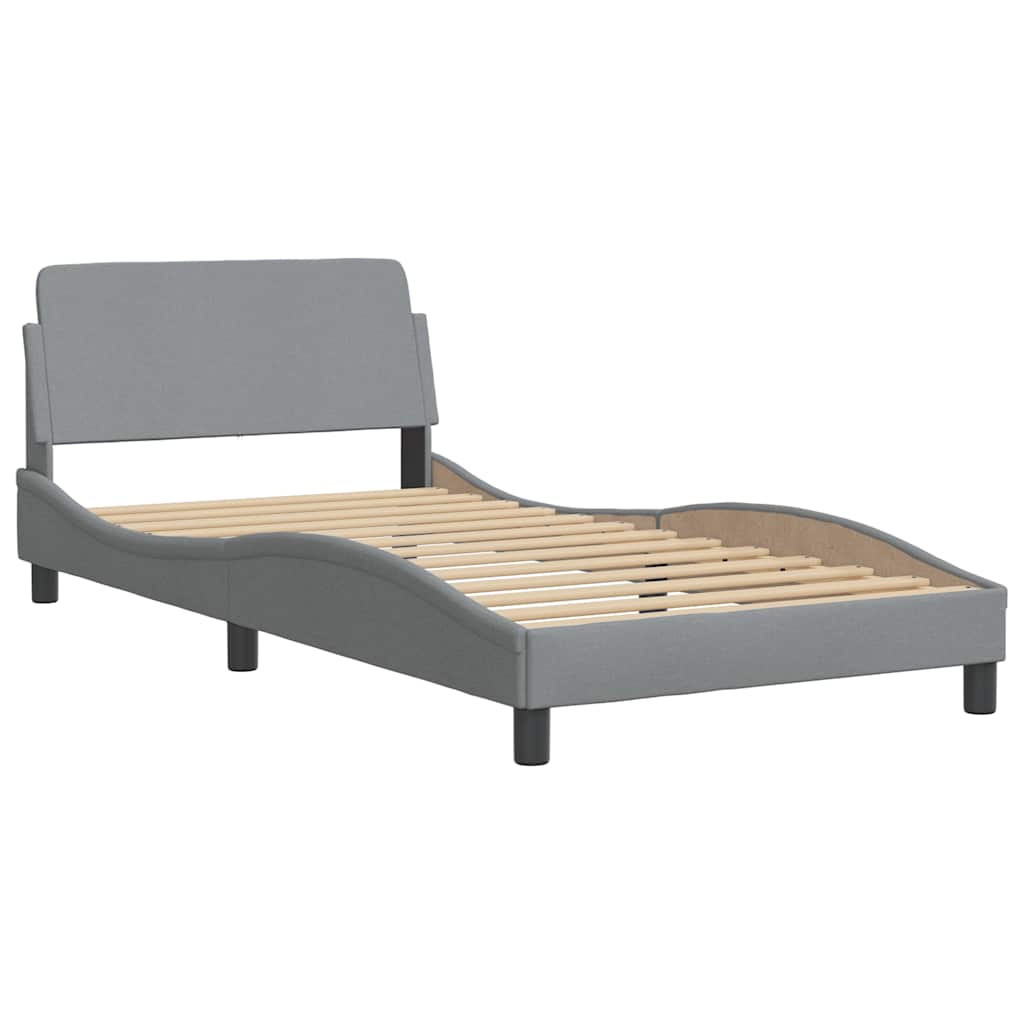 Bedframe zonder matras 100x200 cm stof lichtgrijs