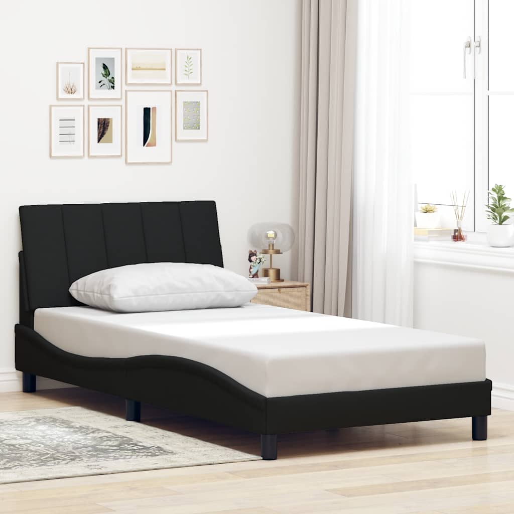 Bedframe zonder matras 100x200 cm stof zwart