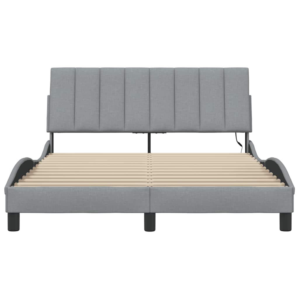 Bedframe zonder matras 120x200 cm stof lichtgrijs