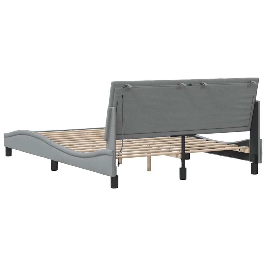 Bedframe zonder matras 120x200 cm stof lichtgrijs