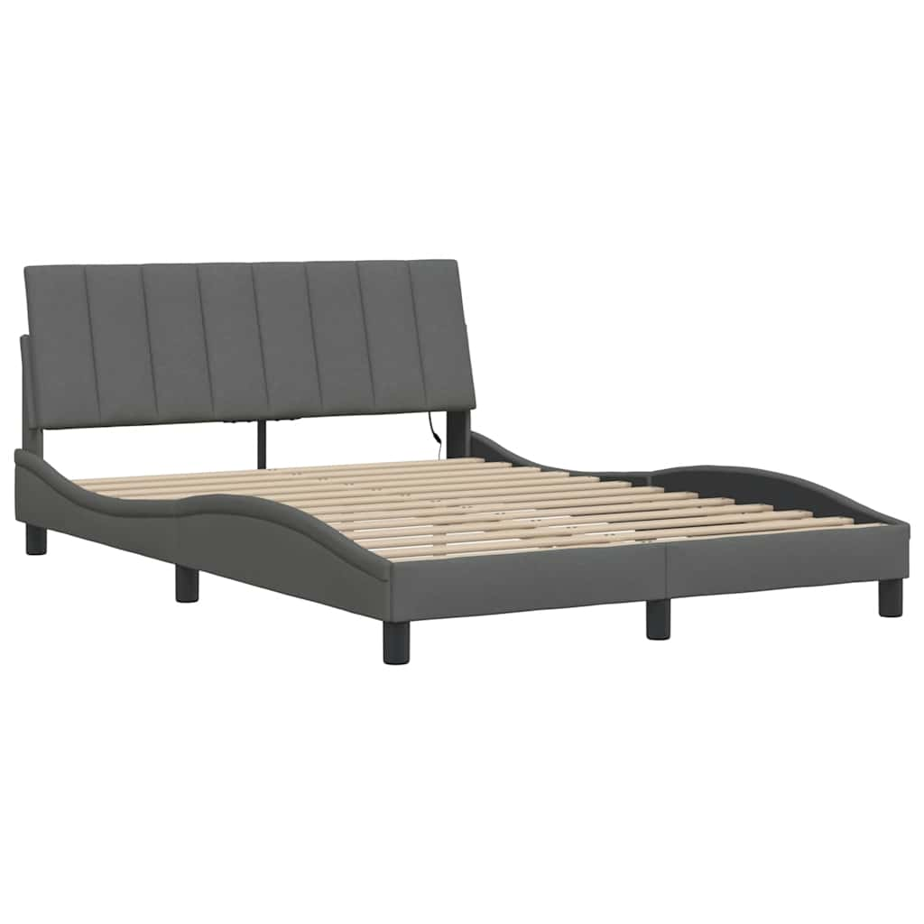 Bedframe zonder matras 120x200 cm stof donkergrijs