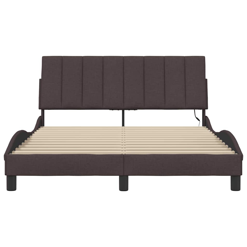 Bedframe zonder matras 120x200 cm stof donkerbruin