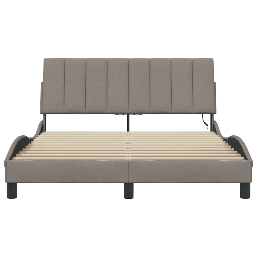 Bedframe zonder matras 120x200 cm stof taupe