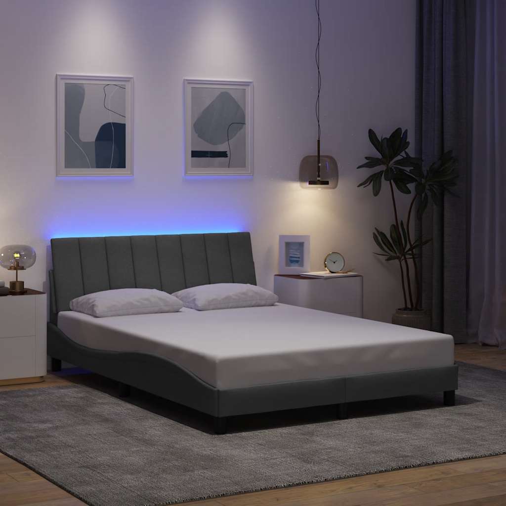 Bedframe zonder matras stof lichtgrijs 140x190 cm