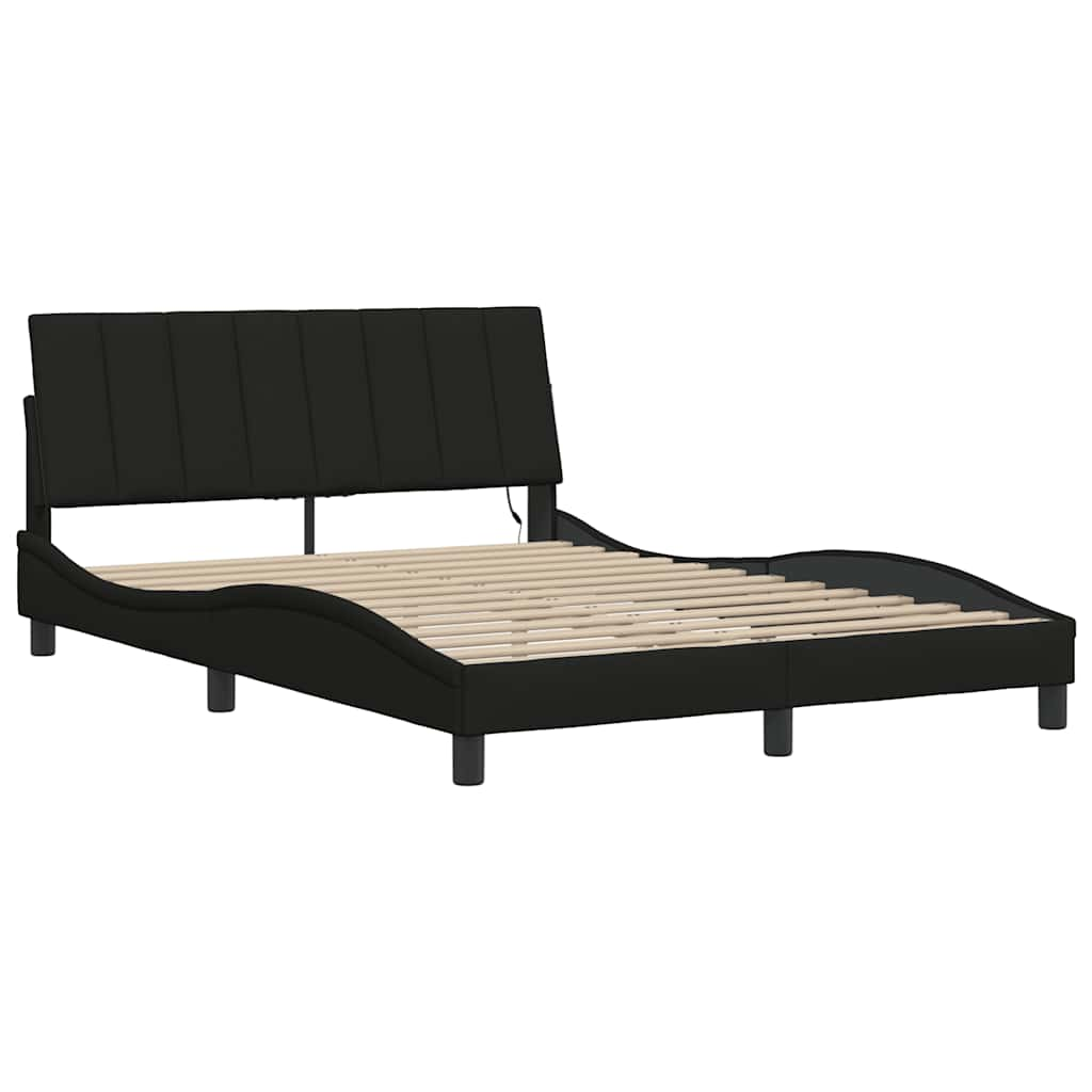 Bedframe zonder matras stof zwart 140x190 cm