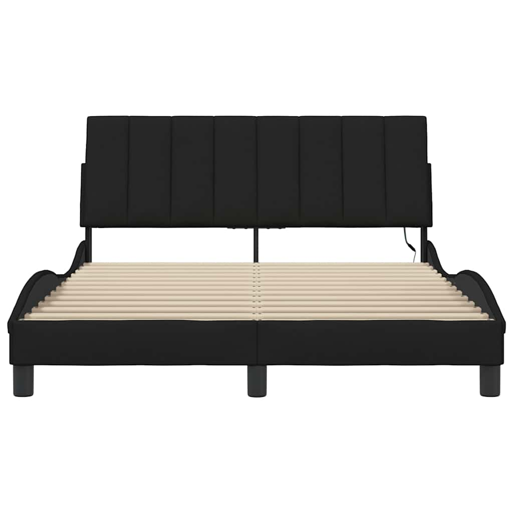 Bedframe zonder matras stof zwart 140x190 cm