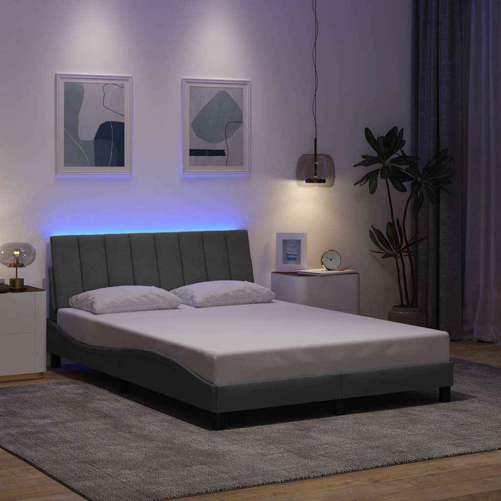 Bedframe zonder matras stof lichtgrijs 140x200 cm