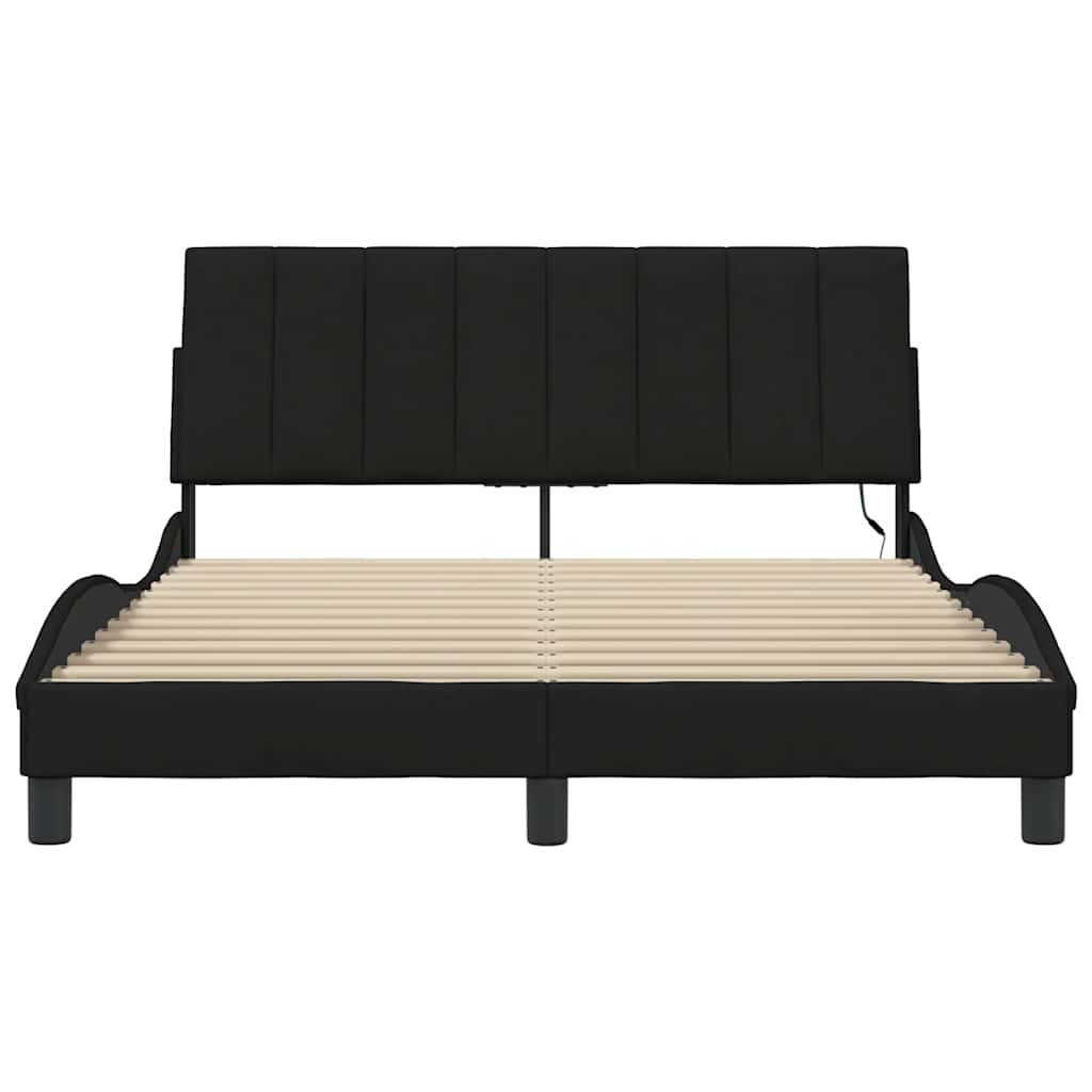 Bedframe zonder matras stof zwart 140x200 cm