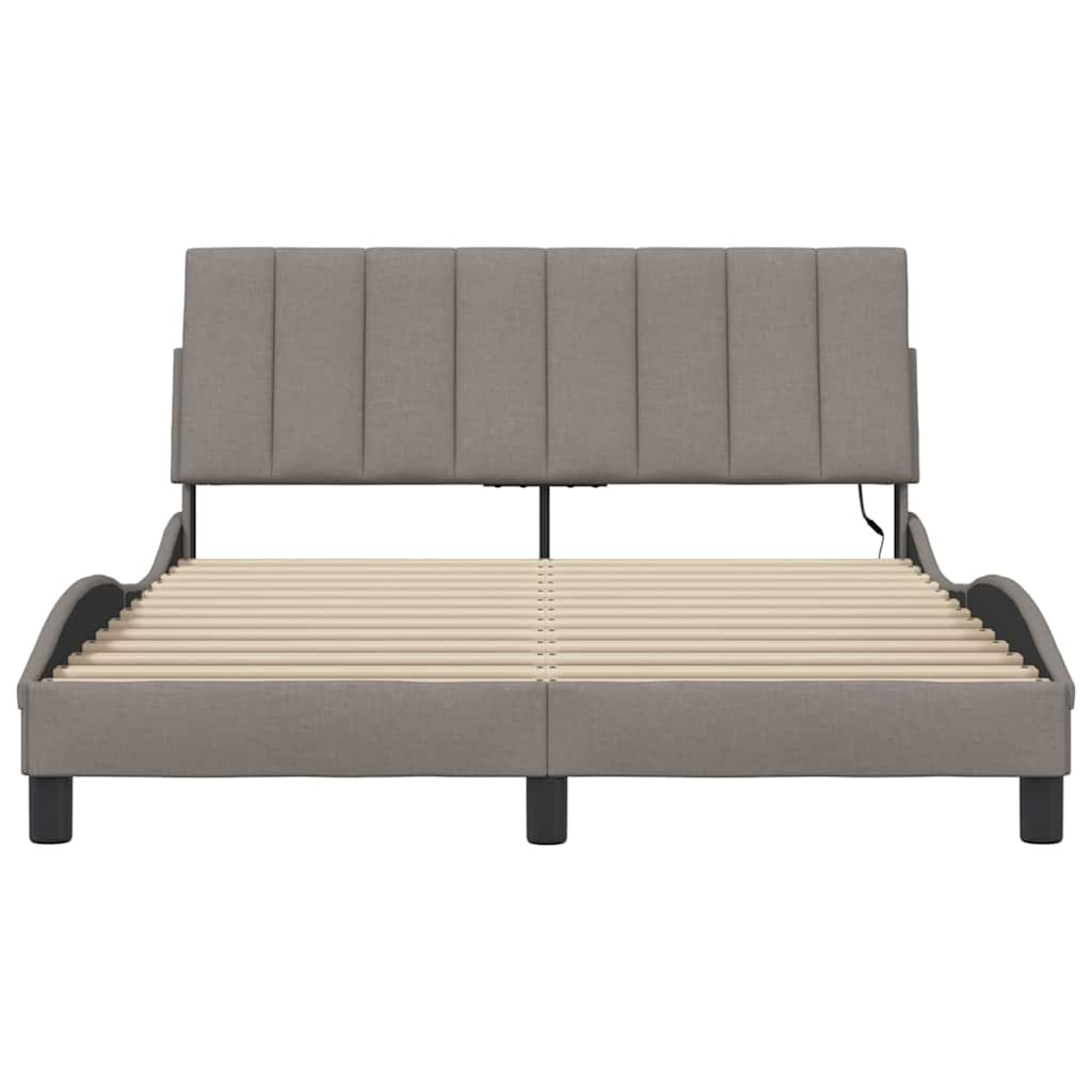 Bedframe zonder matras stof taupe 140x200 cm