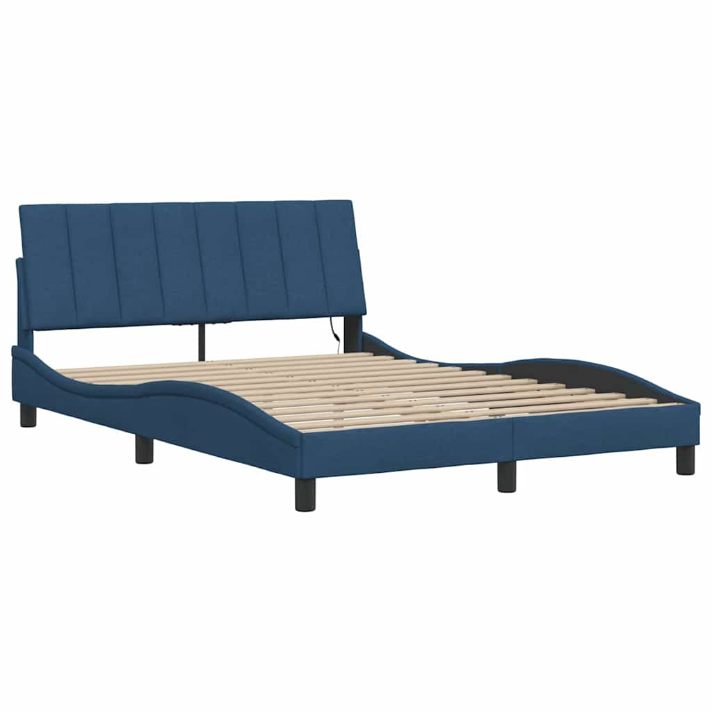 Bedframe zonder matras stof blauw 140x200 cm