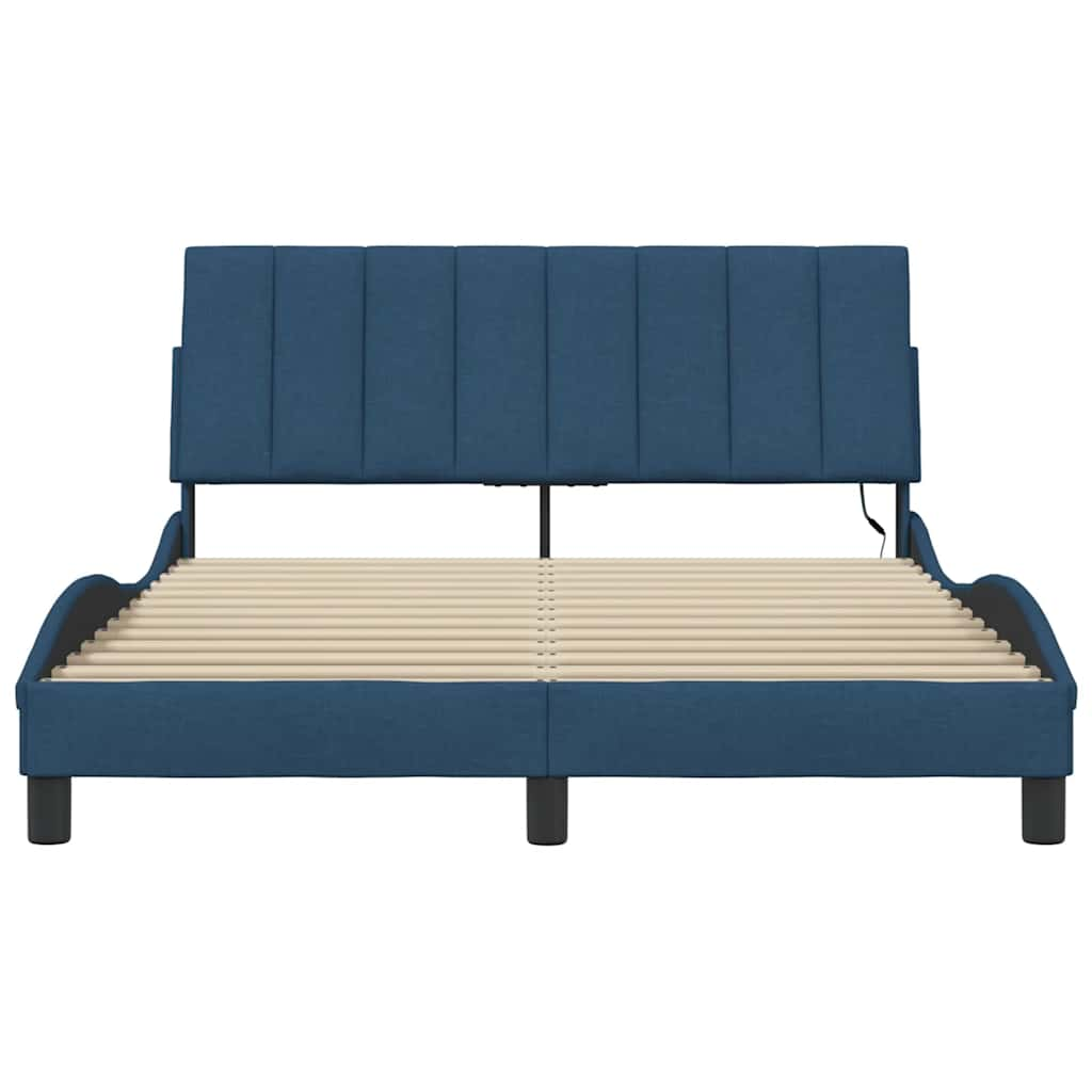 Bedframe zonder matras stof blauw 140x200 cm