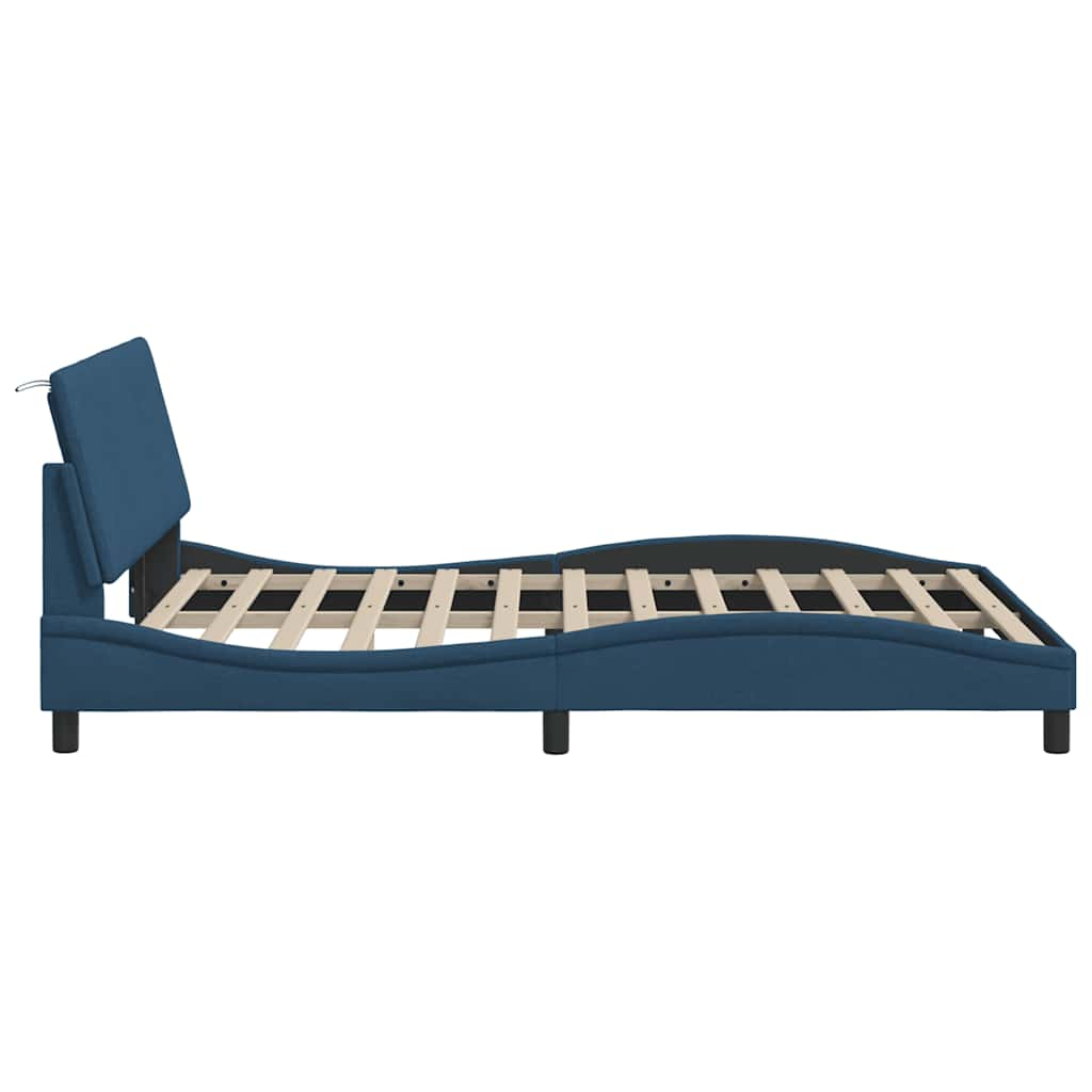 Bedframe zonder matras stof blauw 140x200 cm