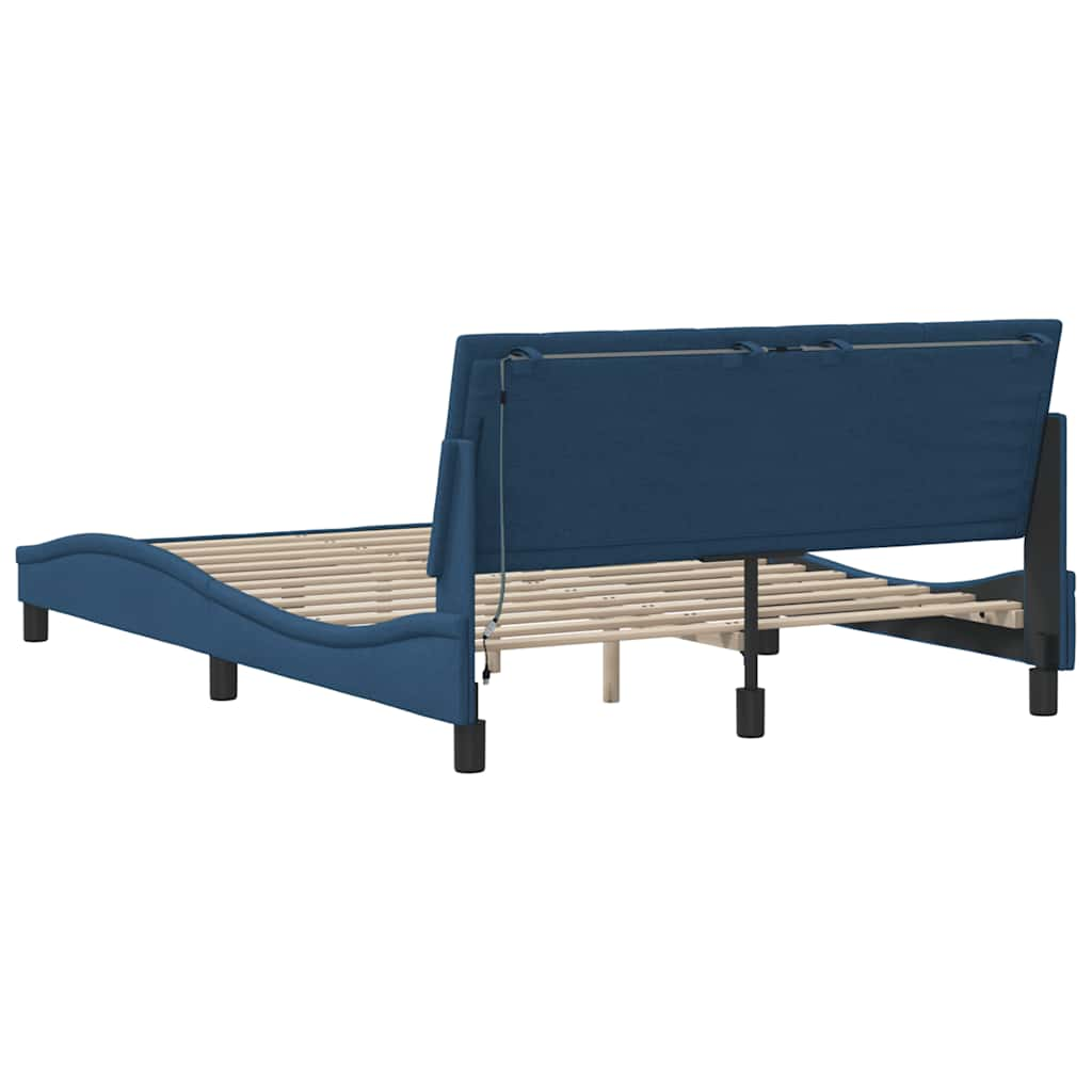 Bedframe zonder matras stof blauw 140x200 cm