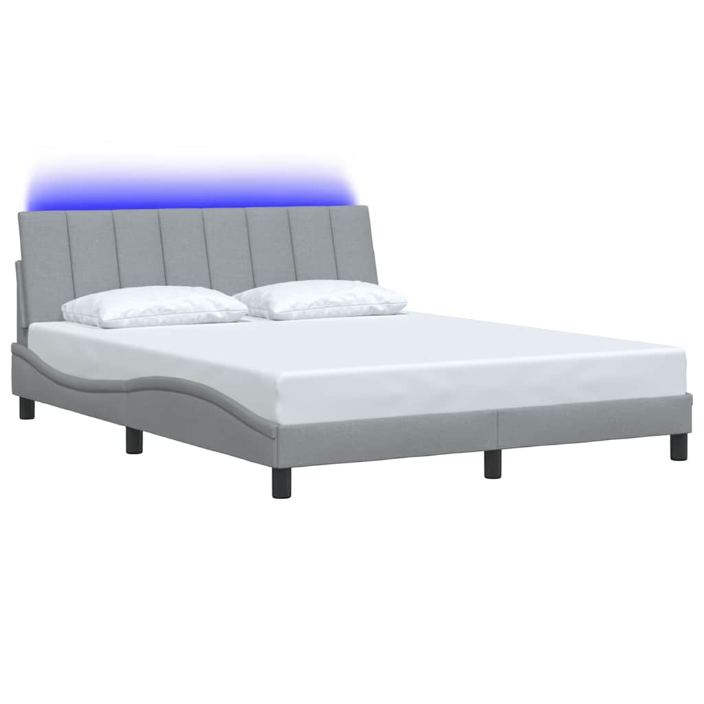 Bedframe zonder matras stof lichtgrijs 160x200 cm