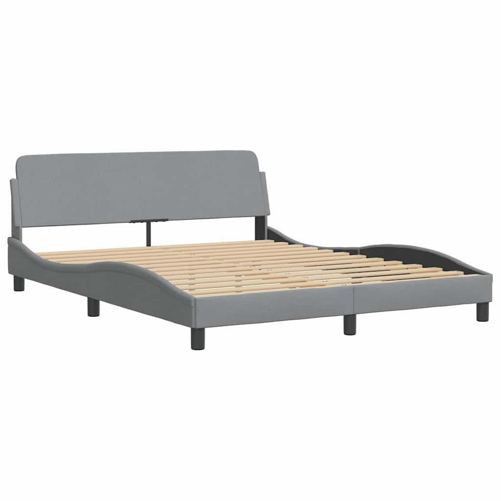 Bedframe zonder matras stof lichtgrijs 160x200 cm