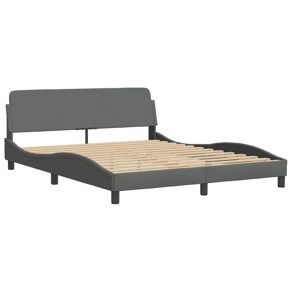 Bedframe zonder matras stof donkergrijs 160x200 cm