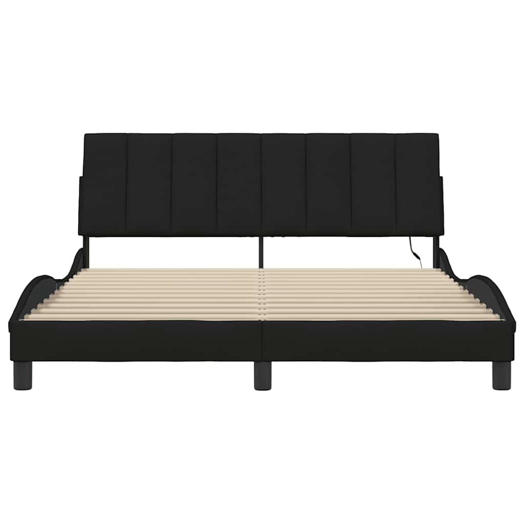 Bedframe zonder matras stof zwart 160x200 cm