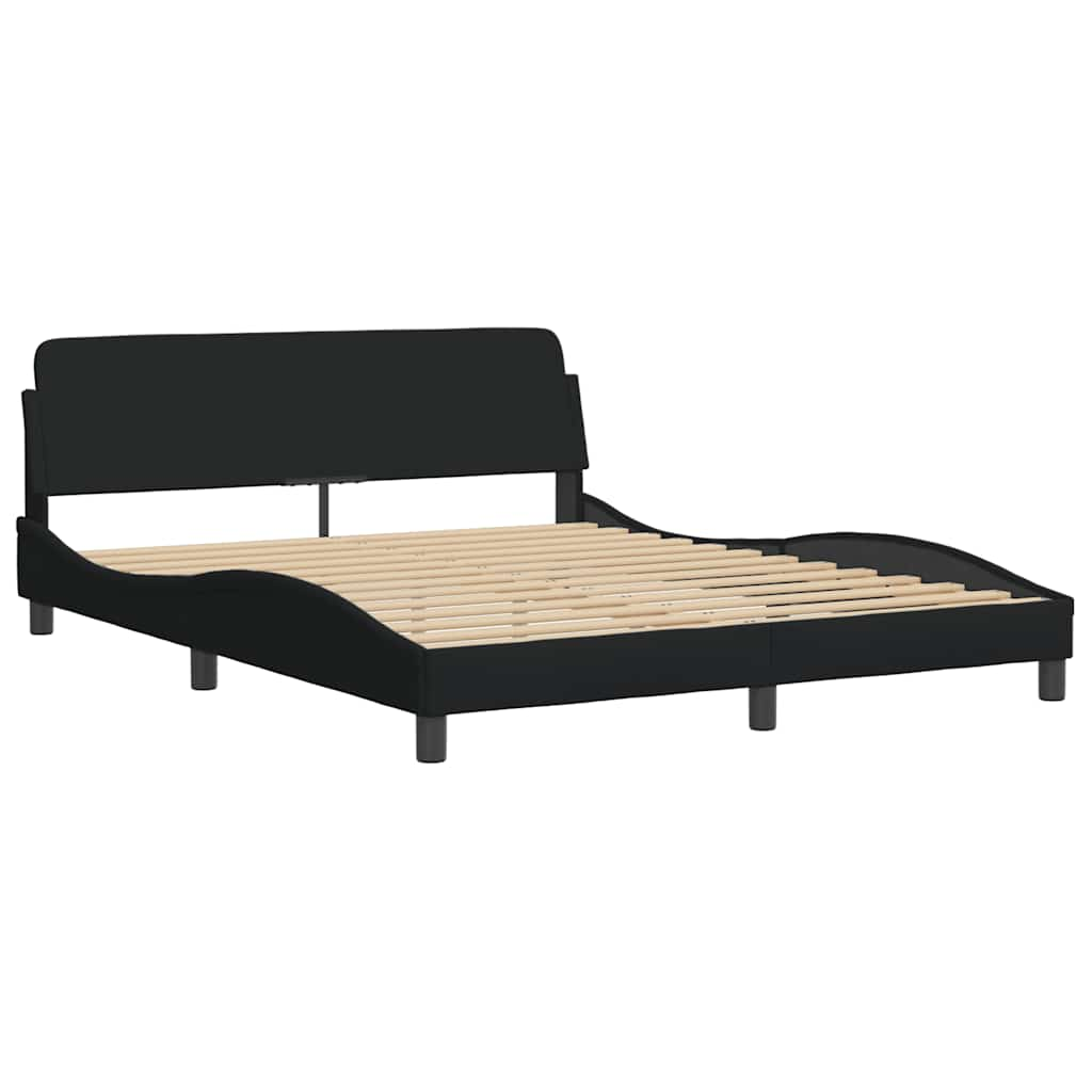 Bedframe zonder matras stof zwart 160x200 cm