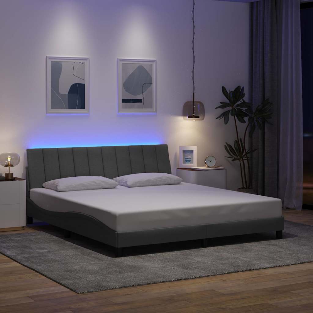 Bedframe zonder matras stof lichtgrijs 180x200 cm