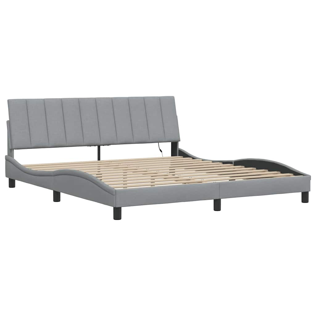 Bedframe zonder matras stof lichtgrijs 180x200 cm