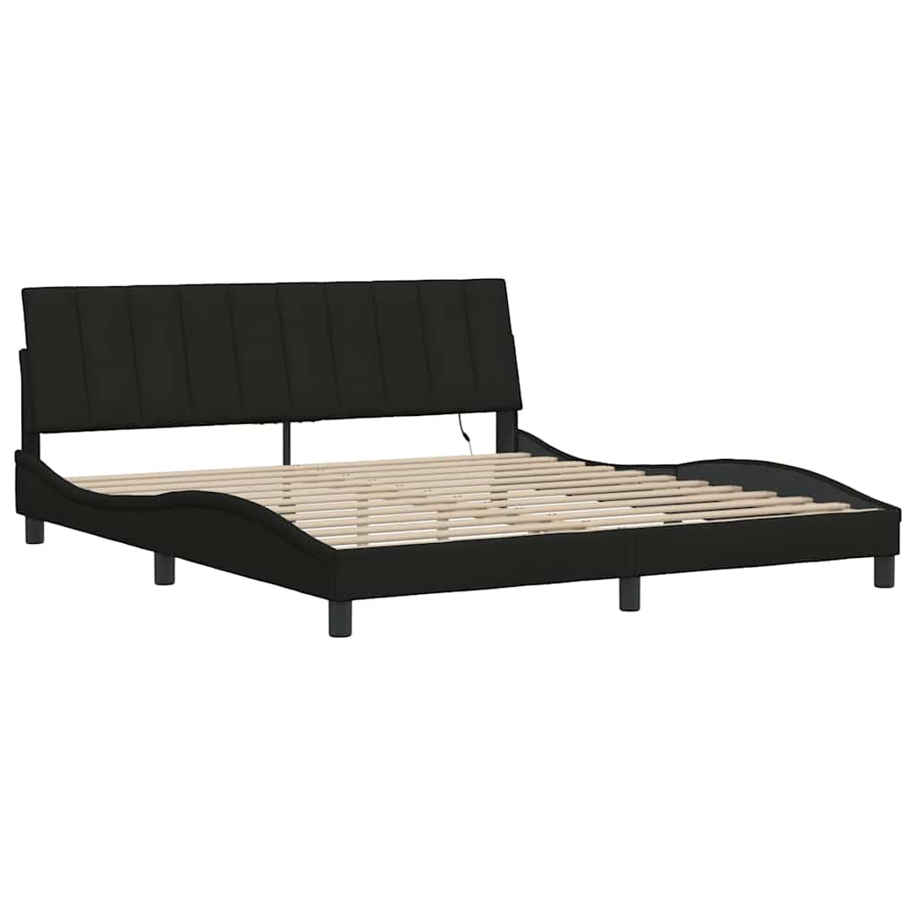 Bedframe zonder matras stof zwart 180x200 cm