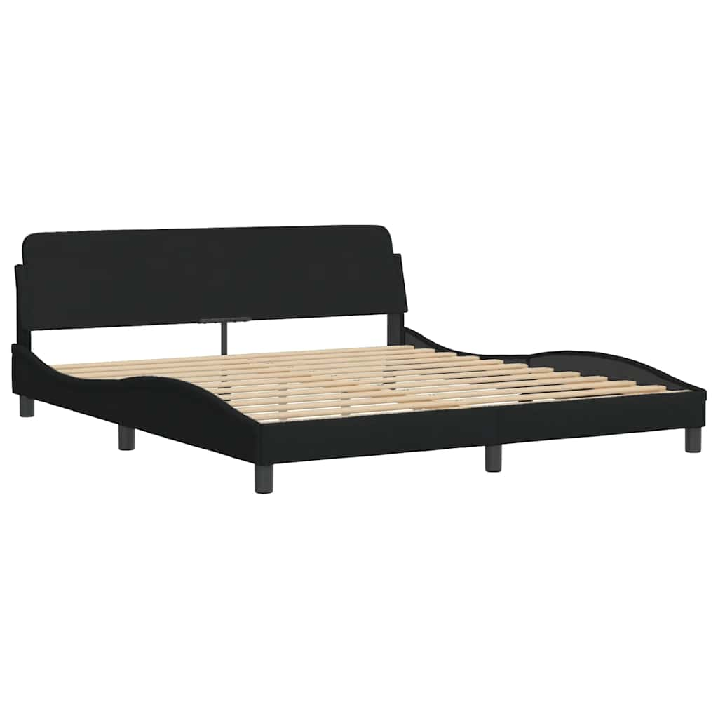 Bedframe zonder matras stof zwart 180x200 cm