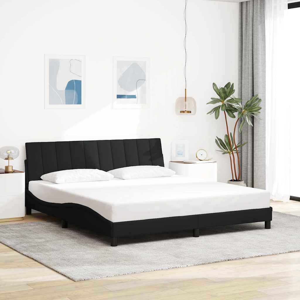 Bedframe zonder matras stof zwart 180x200 cm