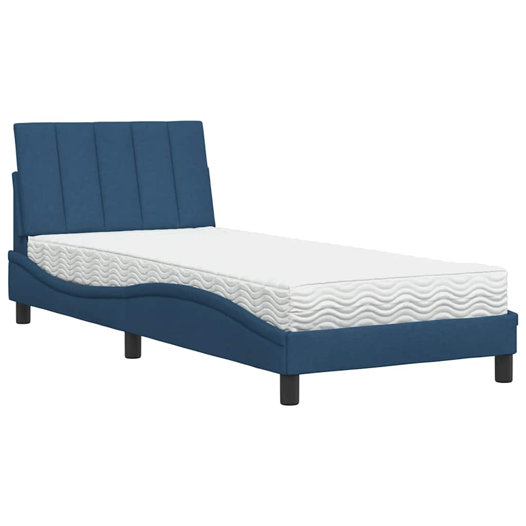 Bed met matras stof blauw 80x200 cm