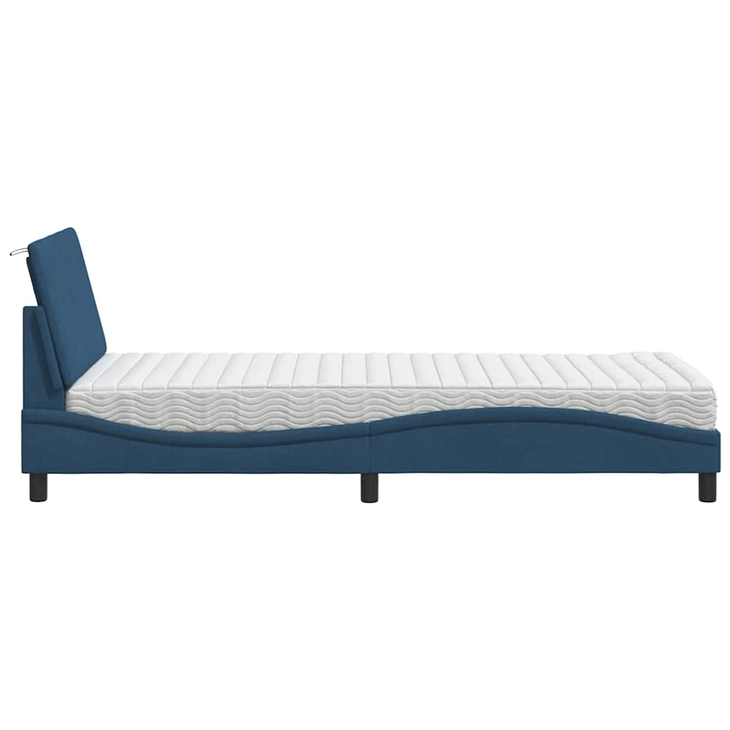 Bed met matras stof blauw 80x200 cm